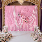 30ft x 10ft Wrinkle Free Pink Backdrop Curtains, 6 Panels 5x10ft Polyester Photo Backdrop Drapes for Wedding, alternate view
