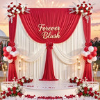 30ft x 10ft Wrinkle Free Red Backdrop Curtains for Parties, Polyester Photo Backdrop Drapes 6 Panels 5x10ft for, alternate