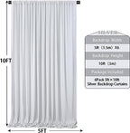 30ft x 10ft Wrinkle Free Silver Backdrop Curtain for Parties, Thick Fabric Backdrop Drapes for Wedding Space, alternate view