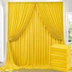 30ft x 10ft Wrinkle Free Yellow Backdrop Curtains for Parties, Thick Polyester Lemon Backdrop Drapes for
