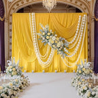 30ft x 10ft Wrinkle Free Yellow Backdrop Curtains for Parties, Thick Polyester Lemon Backdrop Drapes for, alternate view 3