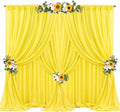 30ft x 10ft Yellow Backdrop Curtain Drapes, Wrinkle-Free Sheer Chiffon Fabric Photo Backgroud Panels for Wedding