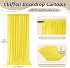 30ft x 10ft Yellow Backdrop Curtain Drapes, Wrinkle-Free Sheer Chiffon Fabric Photo Backgroud Panels for Wedding, alternate
