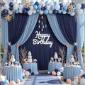 30ft x 15ft Navy Blue Backdrop Curtain for Wedding Party 6 Panels 5x15ft Wrinkle Free Silky Polyester Backdrop