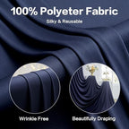 30ft x 15ft Navy Blue Backdrop Curtain for Wedding Party 6 Panels 5x15ft Wrinkle Free Silky Polyester Backdrop, alternate