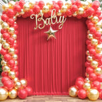 30ft x 15ft Red Backdrop Curtain for Wedding Party 6 Panels 5x15ft Wrinkle Free Silky Polyester Backdrop Drapes, alternate