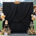 30ft x 8ft Black Backdrop Curtains, Wrinkle Free Fabric Drapes for Backdrop, Black Photo Backdrop Drapes for, alternate view