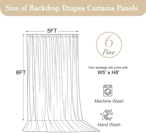 30ft x 8ft Black Backdrop Curtains, Wrinkle Free Fabric Drapes for Backdrop, Black Photo Backdrop Drapes for, alternate view