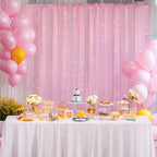 30ft x 8ft Pink Backdrop Curtain with Lights String for Parties, Sheer Tulle Wedding Photo Backdrops Drapes for, alternate