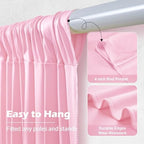 30ft x 8ft Wrinkle Free Pink Backdrop Curtain for Parties, 6 Panels 5×8ft Silky Polyester Light Pink Photo, alternate view 6