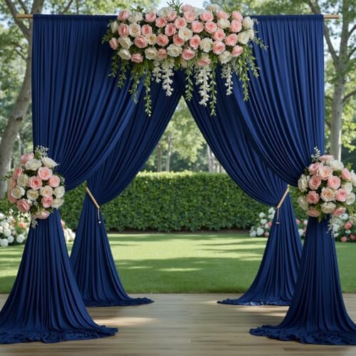 30ftx10ft Navy Blue Backdrop Curtains for Parties Wrinkle Free 6 Panels Navy Photo Backdrop Drapes Back Drop, alternate view