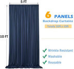 30ftx10ft Navy Blue Backdrop Curtains for Parties Wrinkle Free 6 Panels Navy Photo Backdrop Drapes Back Drop, alternate view