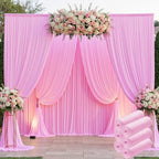 30ftx10ft Pink Backdrop Curtains for Party Background, Wrinkle Free Pink Photo Curtains Backdrop Drapes 6 Panels, alternate