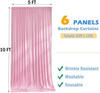 30ftx10ft Pink Backdrop Curtains for Party Background, Wrinkle Free Pink Photo Curtains Backdrop Drapes 6 Panels, alternate