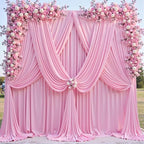 30ftx10ft Pink Backdrop Curtains for Party Background, Wrinkle Free Pink Photo Curtains Backdrop Drapes 6 Panels, alternate