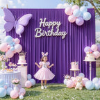30ftx10ft Purple Backdrop Curtains for Party Background, Wrinkle Free Purple Photo Backdrop Drapes 6 Panels Back, alternate