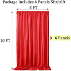 30ftx10ft Red Backdrop Curtain Panels for Parties, 6 Panels 5x10ft Polyester Photo Backdrop Drapes for Birthday, alternate