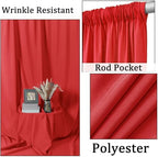 30ftx10ft Red Backdrop Curtain Panels for Parties, 6 Panels 5x10ft Polyester Photo Backdrop Drapes for Birthday, alternate