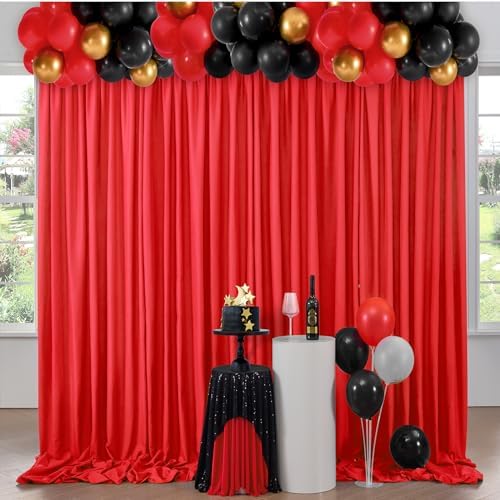 30ftx10ft Red Backdrop Curtain Panels for Parties, 6 Panels 5x10ft Polyester Photo Backdrop Drapes for Birthday, alternate