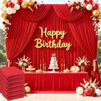 30ftx10ft Red Backdrop Curtains for Parties, Wrinkle Free 6 Panels 5x10ft Silky Photo Backdrop Drapes Back Drop, alternate