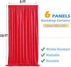 30ftx10ft Red Backdrop Curtains for Parties, Wrinkle Free 6 Panels 5x10ft Silky Photo Backdrop Drapes Back Drop, alternate