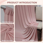 30ftx10ft Wrinkle Free Dusty Pink Backdrop Curtains for Parties, Silky Polyester Photo Backdrop Drapes 6 Panels, alternate