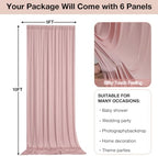 30ftx10ft Wrinkle Free Dusty Pink Backdrop Curtains for Parties, Silky Polyester Photo Backdrop Drapes 6 Panels, alternate