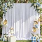 30ftx10ft Wrinkle Free White Backdrop Curtains for Party Background, 6 Panels 5x10ft Silky Polyester Photo, alternate view 3