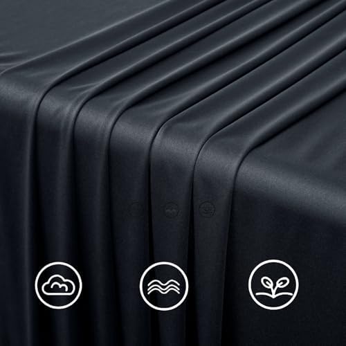30FTx12FT Black Backdrop Curtains for Wedding Party, Birthday and Halloween in W5' x H12'(6 panels) in black, alternate view