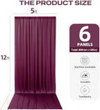 30ftx12ft Burgundy Backdrop Curtains for Parties, Wrinkle Free Polyester Burgundy Photo Backdrop Drapes 6 Panels, alternate