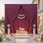 30ftx12ft Burgundy Backdrop Curtains for Parties, Wrinkle Free Polyester Burgundy Photo Backdrop Drapes 6 Panels, alternate