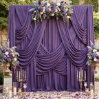 30ftx12ft Purple Backdrop Curtains for Parties, Wrinkle Free Polyester Photo Backdrop Drapes 6 Panels 12 ft Long