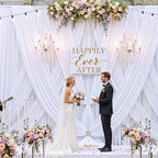 30ftx12ft White Backdrop Curtains for Wedding Parties, Wrinkle Free 6 Panels Silky Polyester 12 ft Long Photo, alternate view