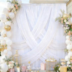 30ftx12ft White Backdrop Curtains for Wedding Parties, Wrinkle Free 6 Panels Silky Polyester 12 ft Long Photo, alternate view