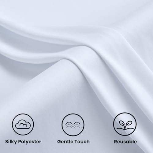 30FTx14FT White Backdrop Curtains for Wedding Party, Birthday and Labor Day in W5' x H14'(6 panels) in White, alternate view