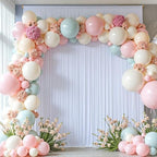 30FTx14FT White Backdrop Curtains for Wedding Party, Birthday and Labor Day in W5' x H14'(6 panels) in White, alternate view