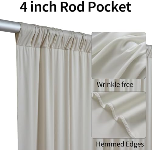 30ftx15ft Beige Backdrop Curtains for Parties, Wrinkle Free Polyester Beige Photo Backdrop Drapes 6 Panels 15 ft, alternate