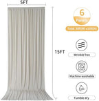 30ftx15ft Beige Backdrop Curtains for Parties, Wrinkle Free Polyester Beige Photo Backdrop Drapes 6 Panels 15 ft, alternate