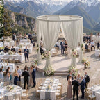 30ftx15ft Beige Backdrop Curtains for Parties, Wrinkle Free Polyester Beige Photo Backdrop Drapes 6 Panels 15 ft, alternate
