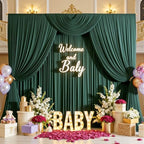 30ftx15ft Hunter Green Backdrop Curtains for Parties, Wrinkle Free Polyester Hunter Green Photo Backdrop Drapes, alternate