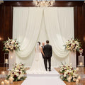 30ftx15ft Ivory Backdrop Curtains for Parties, 6 Panels 5x15FT Wrinkle Free Long Silky Polyester Ivory Photo