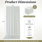 30ftx15ft Ivory Backdrop Curtains for Parties, 6 Panels 5x15FT Wrinkle Free Long Silky Polyester Ivory Photo, alternate view