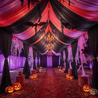 30ftx40ft Black Ceiling Curtain for Halloween Parties, alternate view 3