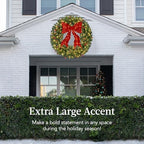 30in Pre-Lit Christmas Wreath w/Berries & Pinecones, Large Artificial Indoor/Outdoor Decor for Door, Mantel, alternate view 4