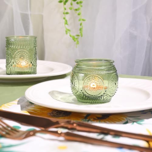 30pcs Assorted Green Votive Candle Holders Bulk, Fall Baby Wedding Shower Decorations, Tealight Candle Holder, alternate view