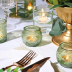 30pcs Assorted Green Votive Candle Holders Bulk, Fall Baby Wedding Shower Decorations, Tealight Candle Holder, alternate view