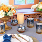 30pcs Assorted Navy Votive Candle Holders Bulk, Large Glass Votives in Navy and Gold, alternate view 5