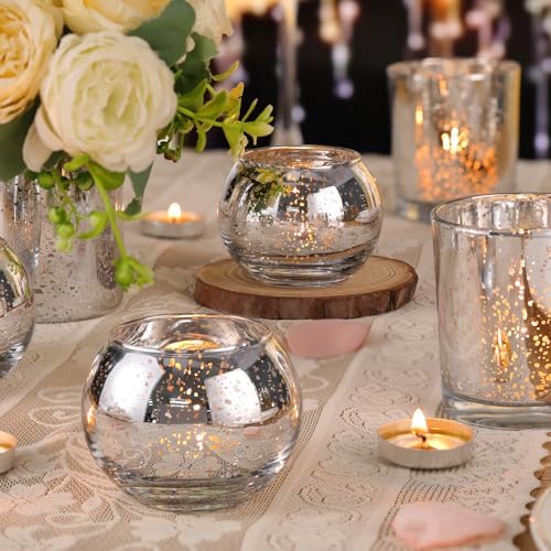 30pcs Assorted Silver Votive Candle Holders, Large Table Decorations in Silver, alternate view 2
