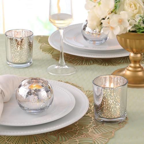 30pcs Assorted Silver Votive Candle Holders, Large Table Decorations in Silver, alternate view 4