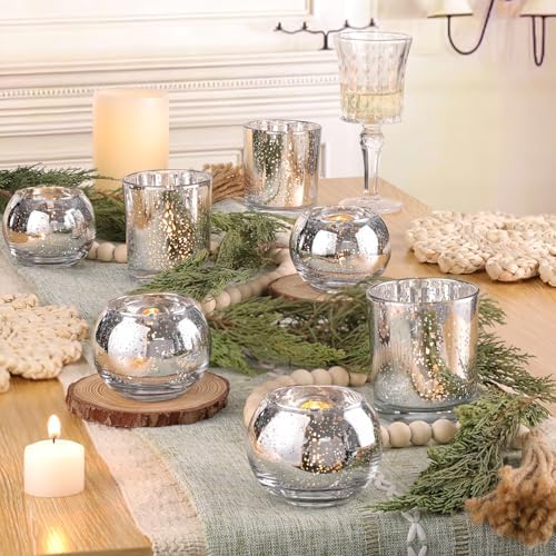 30pcs Assorted Silver Votive Candle Holders, Large Table Decorations in Silver, alternate view 5